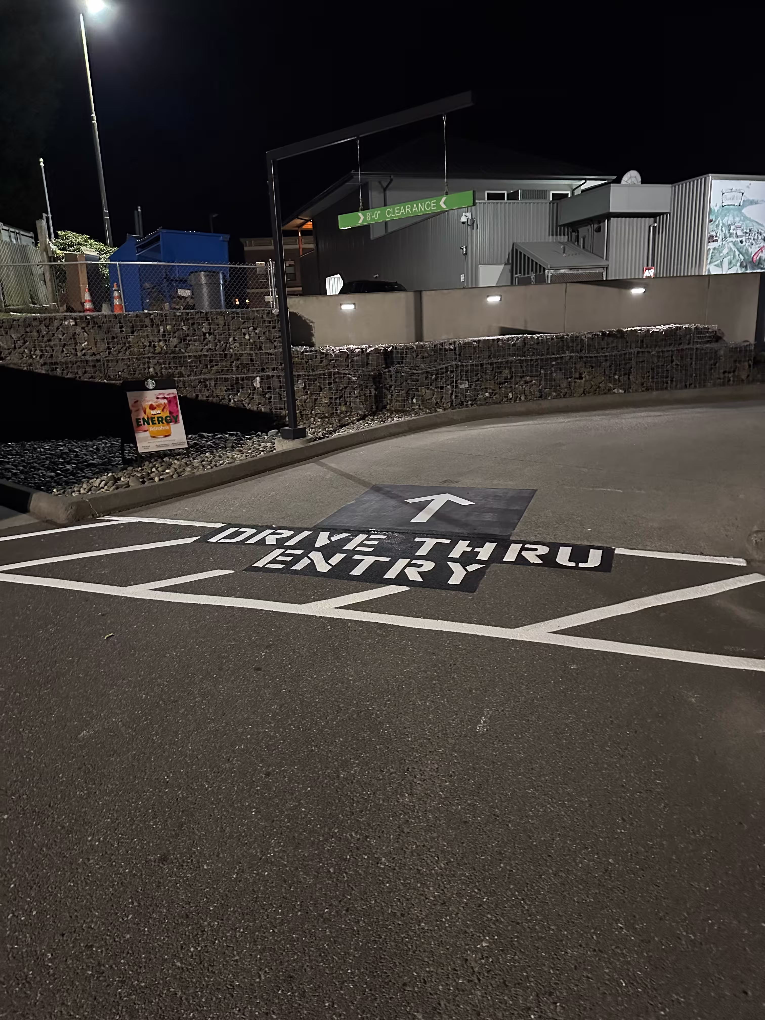 Custom stencil pavement work