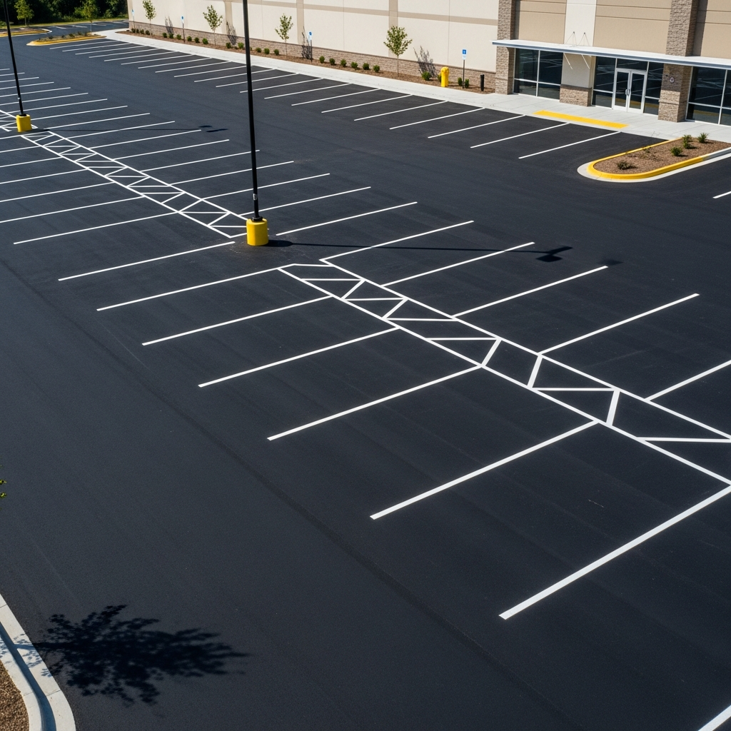 Professional commercial line striping in Whatcom County