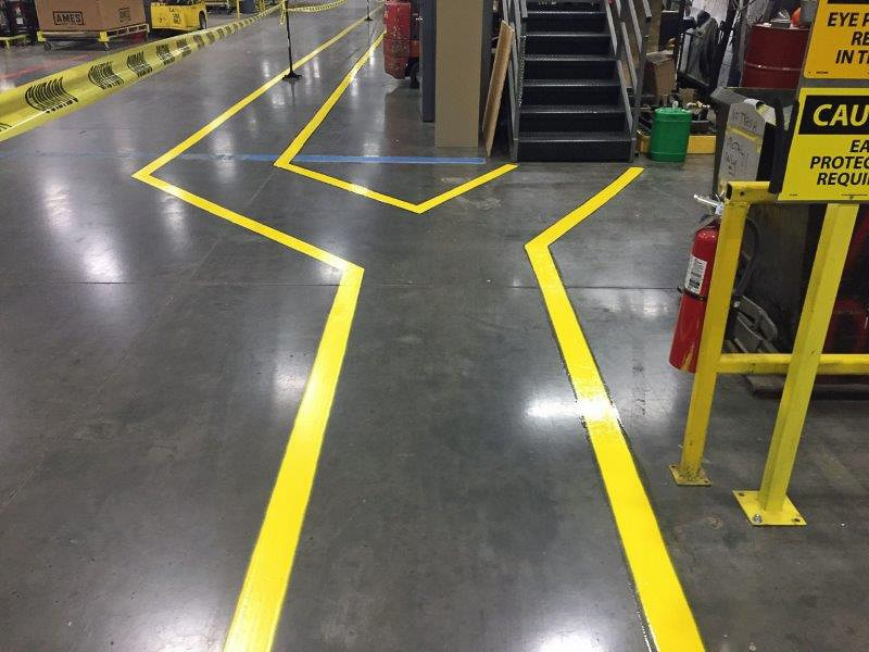 Industrial warehouse line marking