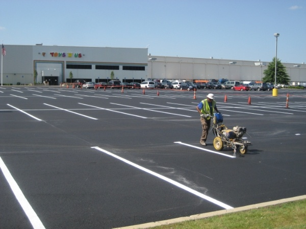 Commercial parking lot striping project