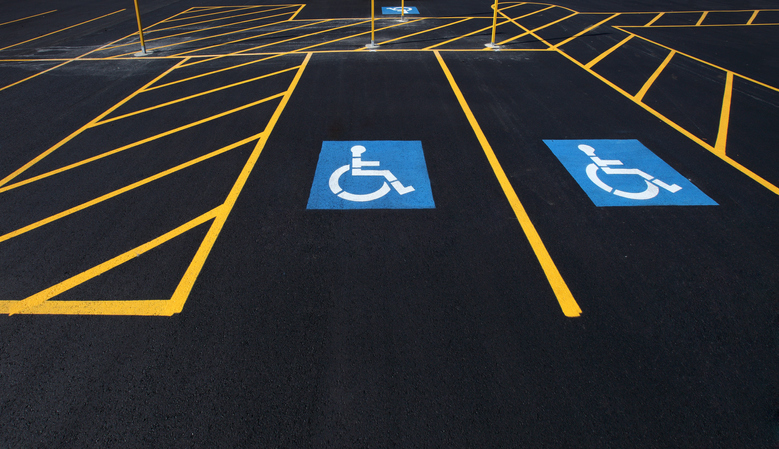 ADA compliant parking lot with handicap spaces in Northwestern Washington