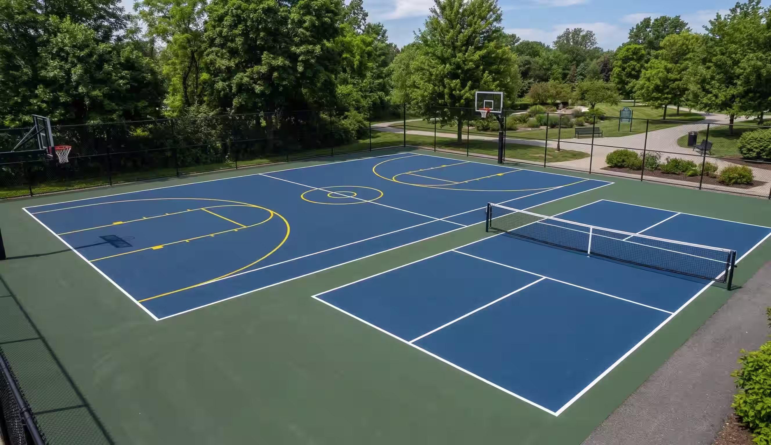 Multi-sport court striping in Mount Vernon WA by LineMark Striping