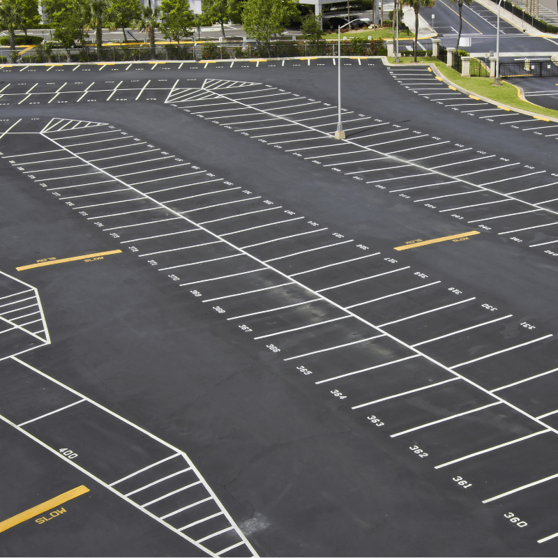 Fresh parking lot line painting Northwest Washington