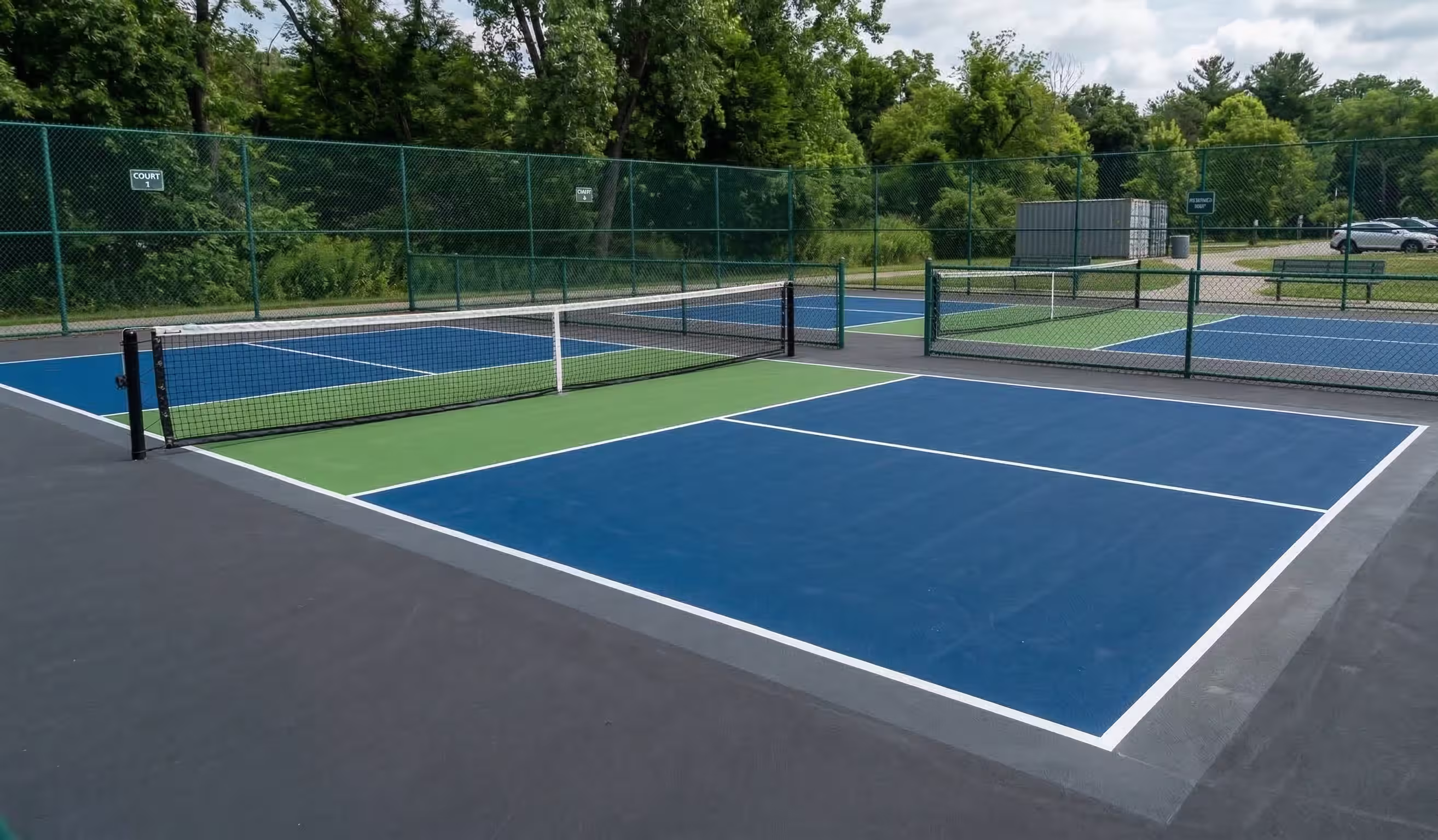Pickleball court striping in Bellingham WA by LineMark Striping