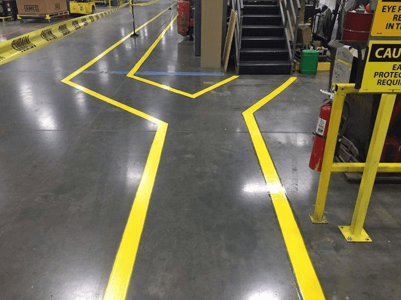 Industrial warehouse floor safety line marking Bellingham WA